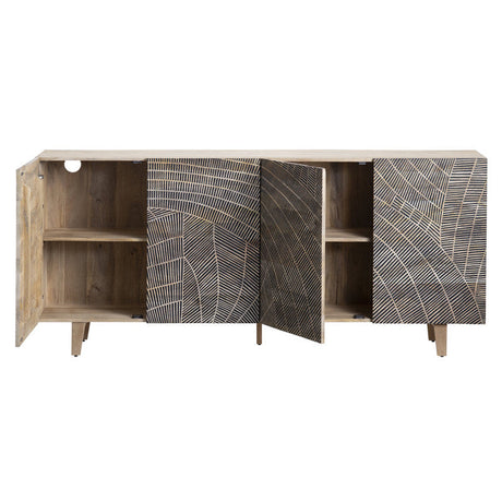 Zambia Brown Four-Door Sideboard by Crestview at Eve Furniture