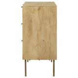 Zamora Natural/Antique Brass 3-Drawer Accent Cabinet