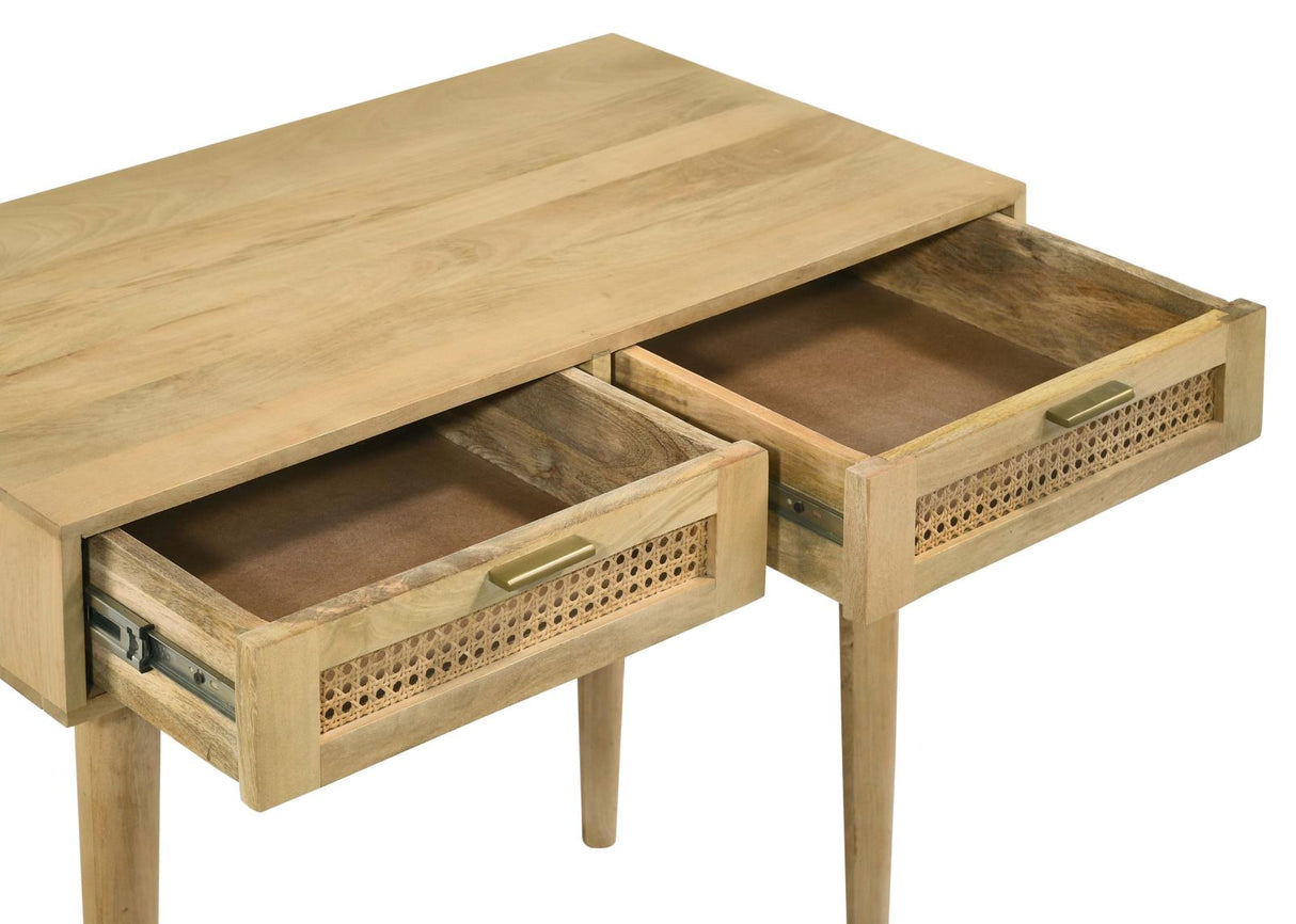 Zamora Natural Rectangular 2-Drawer Accent Writing Desk