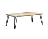 Zander Natural/Matte Black Coffee Table with Hairpin Leg