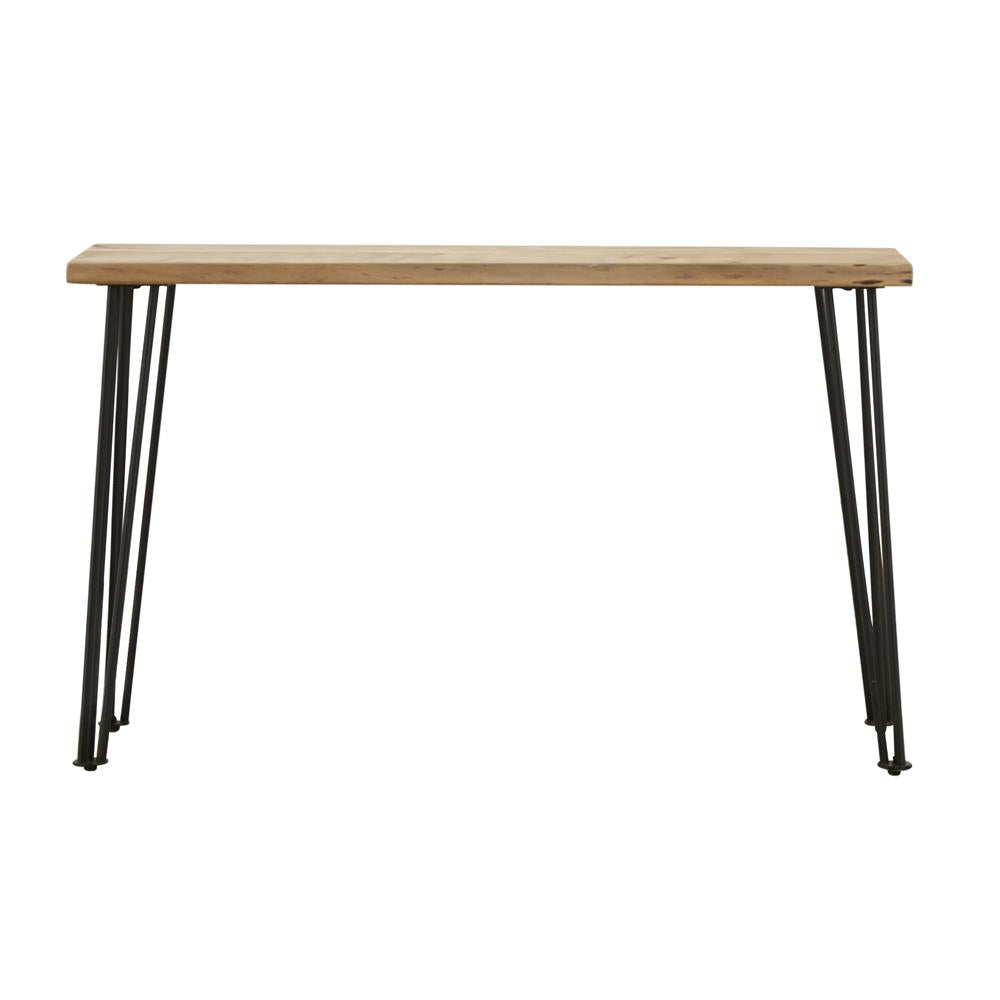 Zander Sofa Table with Hairpin Leg Natural/Matte Black