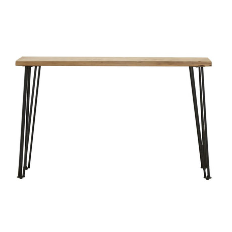 Zander Sofa Table with Hairpin Leg Natural/Matte Black