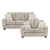 Zander Taupe 2-Piece Living Room Set by Homelegance at Eve Furniture