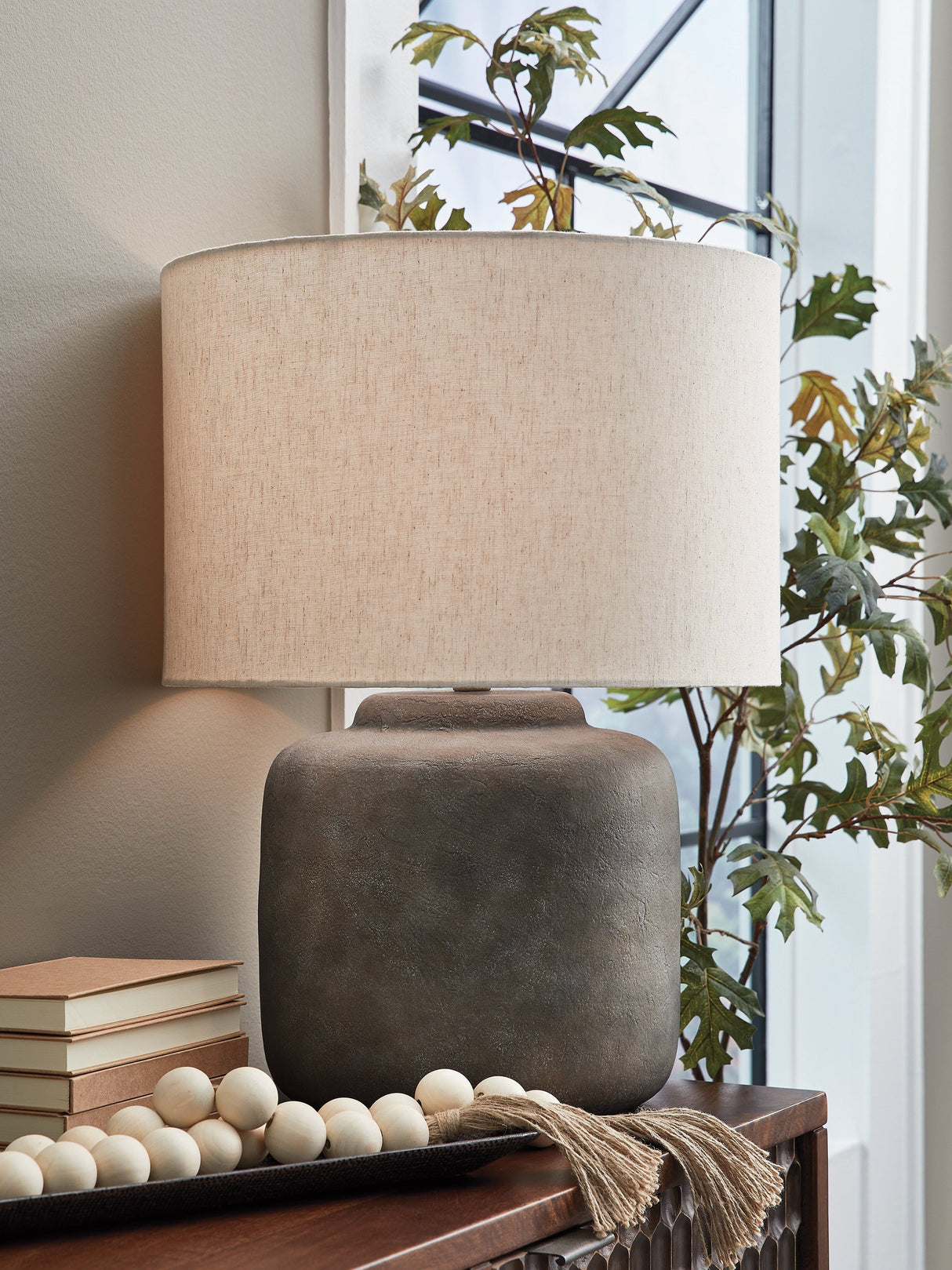 Zandophen Antique Gray Table Lamp by ASHLEY FURNITURE at Eve Furniture