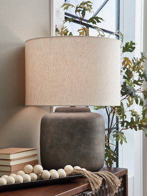 Zandophen Antique Gray Table Lamp by ASHLEY FURNITURE at Eve Furniture