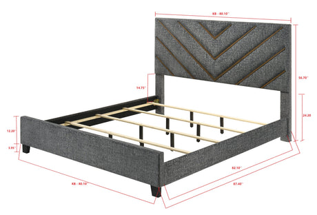 Zane Brown & Gray Upholstered Bedroom Set by Crown Mark at Eve Furniture