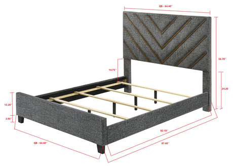 Zane Brown & Gray Upholstered Bedroom Set by Crown Mark at Eve Furniture