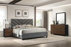 Zane Brown & Gray Upholstered Bedroom Set by Crown Mark at Eve Furniture