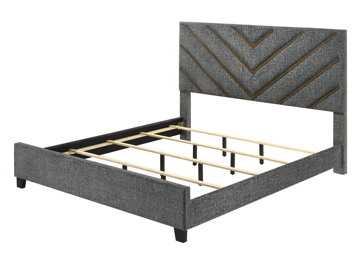 Zane Brown & Gray Upholstered Bedroom Set by Crown Mark at Eve Furniture