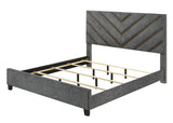 Zane Brown & Gray Upholstered King Bed by Crown Mark at Eve Furniture
