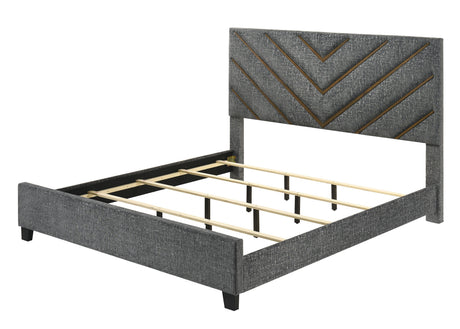 Zane Brown & Gray Upholstered King Bed by Crown Mark at Eve Furniture