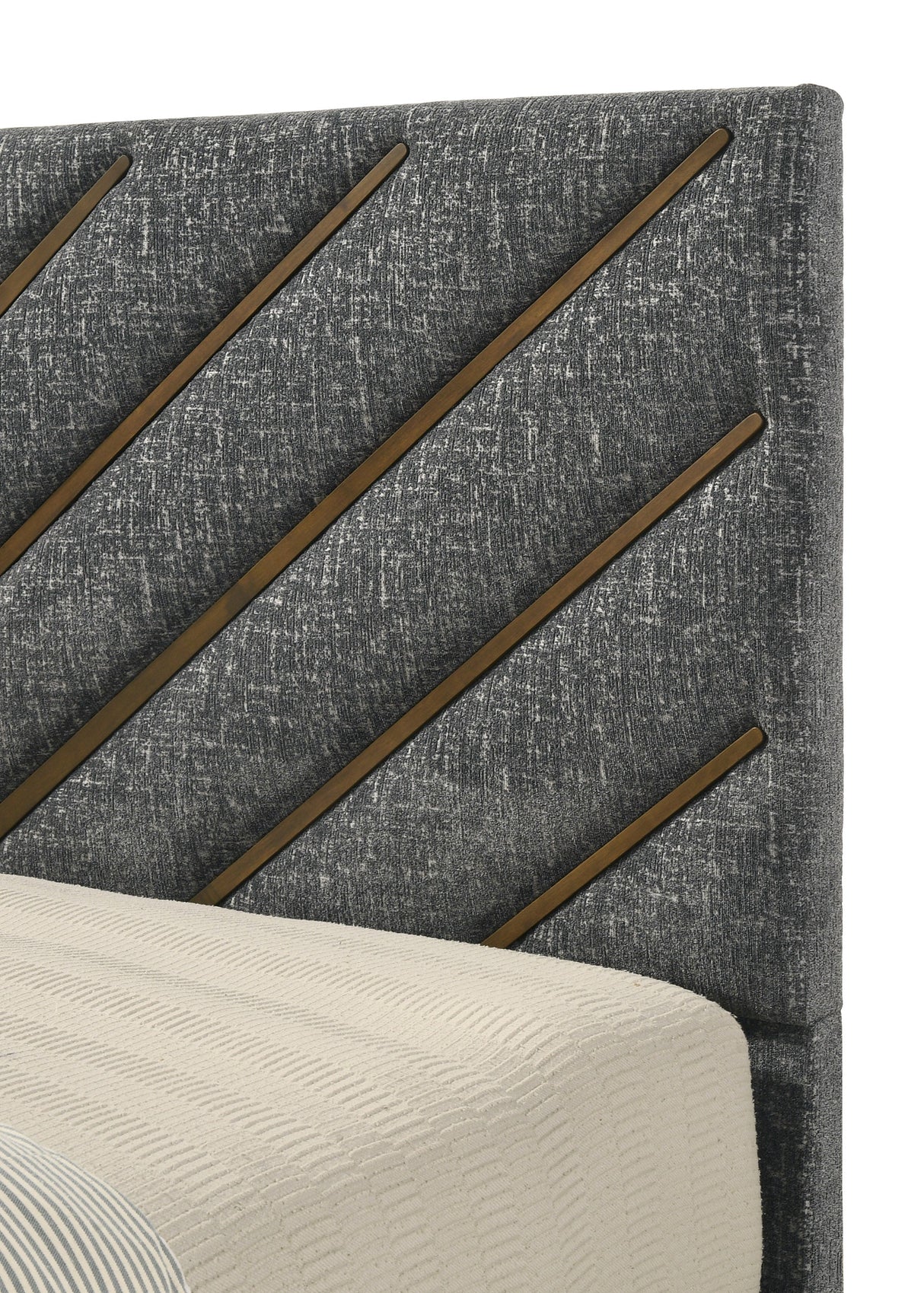 Zane Brown & Gray Upholstered King Bed by Crown Mark at Eve Furniture
