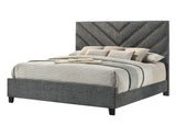 Zane Brown & Gray Upholstered King Bed by Crown Mark at Eve Furniture