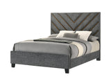 Zane Brown & Gray Upholstered Queen Bed by Crown Mark at Eve Furniture