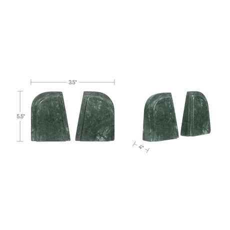 Zane Green Marble Bookends (Set of 2) by MOES at Eve Furniture