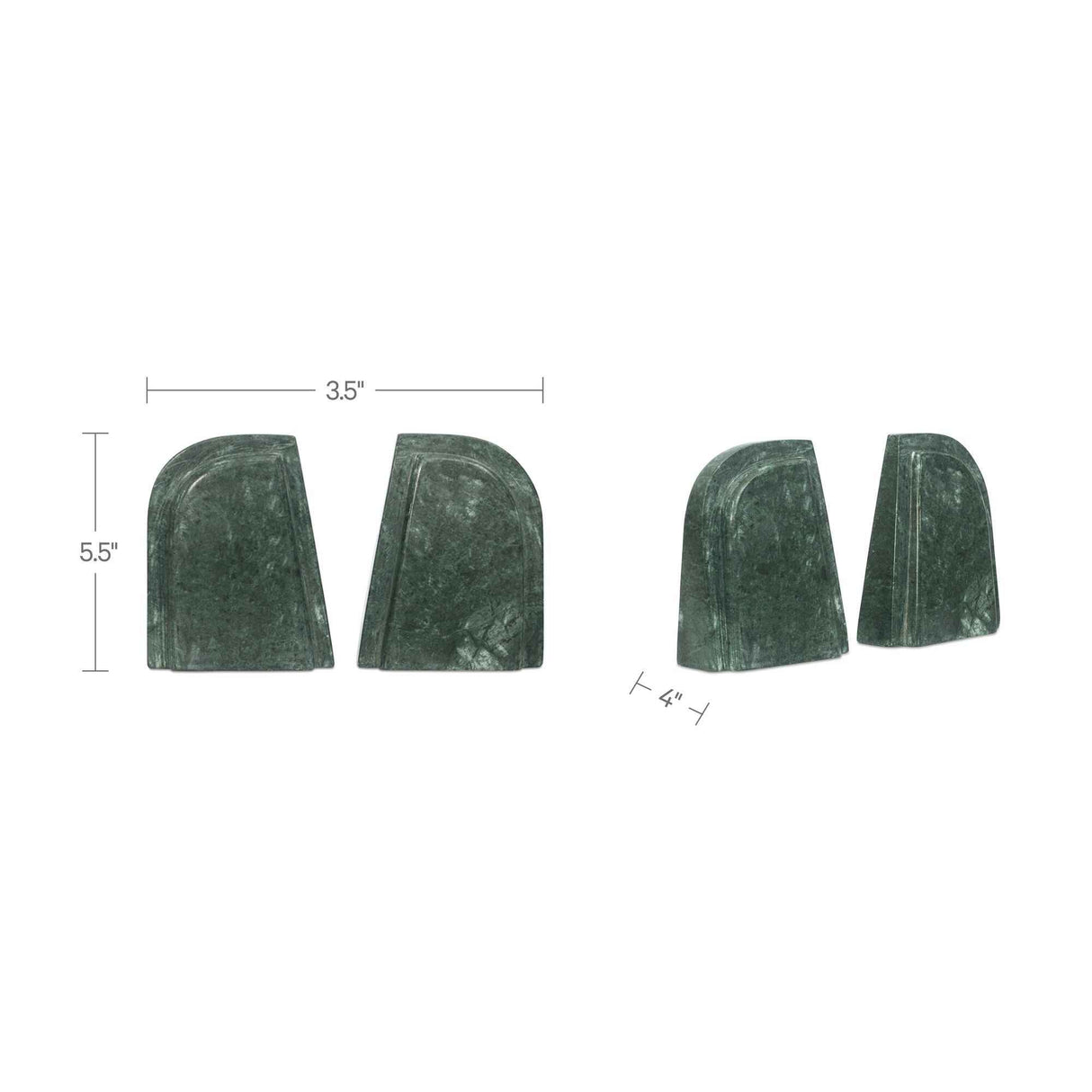 Zane Green Marble Bookends (Set of 2) by Moe's Home at Eve Furniture