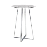 Zanella Chrome Glass Top Bar Table