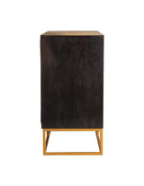 Zara Black Walnut/Gold 2-Drawer Accent Cabinet