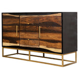 Zara Black Walnut/Gold 2-Door Accent Cabinet