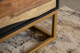 Zara Black Walnut/Gold 2-Door Accent Cabinet