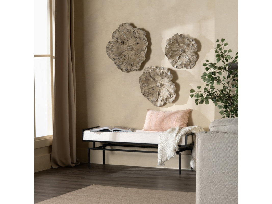 Zara White/Black Bench by Crestview at Eve Furniture