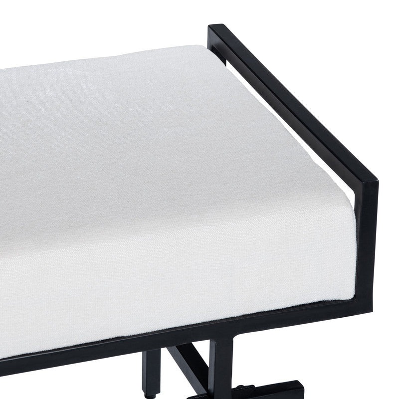 Zara White/Black Bench by Crestview at Eve Furniture