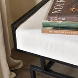 Zara White/Black Bench by Crestview at Eve Furniture
