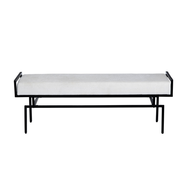 Zara White/Black Bench by Crestview at Eve Furniture