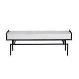 Zara White/Black Bench by Crestview at Eve Furniture