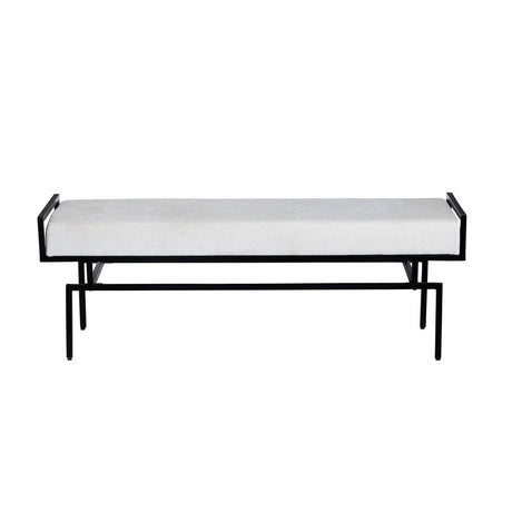 Zara White/Black Bench by Crestview at Eve Furniture