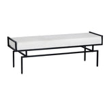 Zara White/Black Bench by Crestview at Eve Furniture