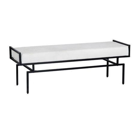 Zara White/Black Bench by Crestview at Eve Furniture