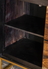 Zara Black Walnut/Gold 2-Door Accent Cabinet by Coaster at Eve Furniture