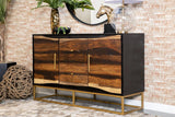 Zara Black Walnut/Gold 2-Door Accent Cabinet by Coaster at Eve Furniture