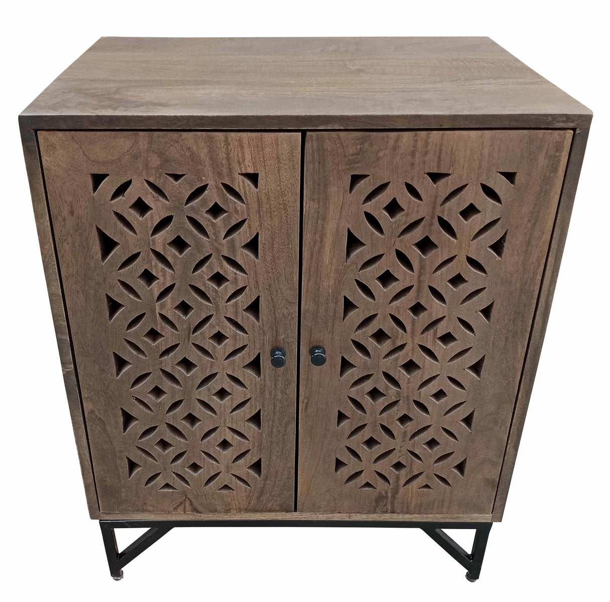 Zaria Brown 2-Door Wooden Accent Cabinet