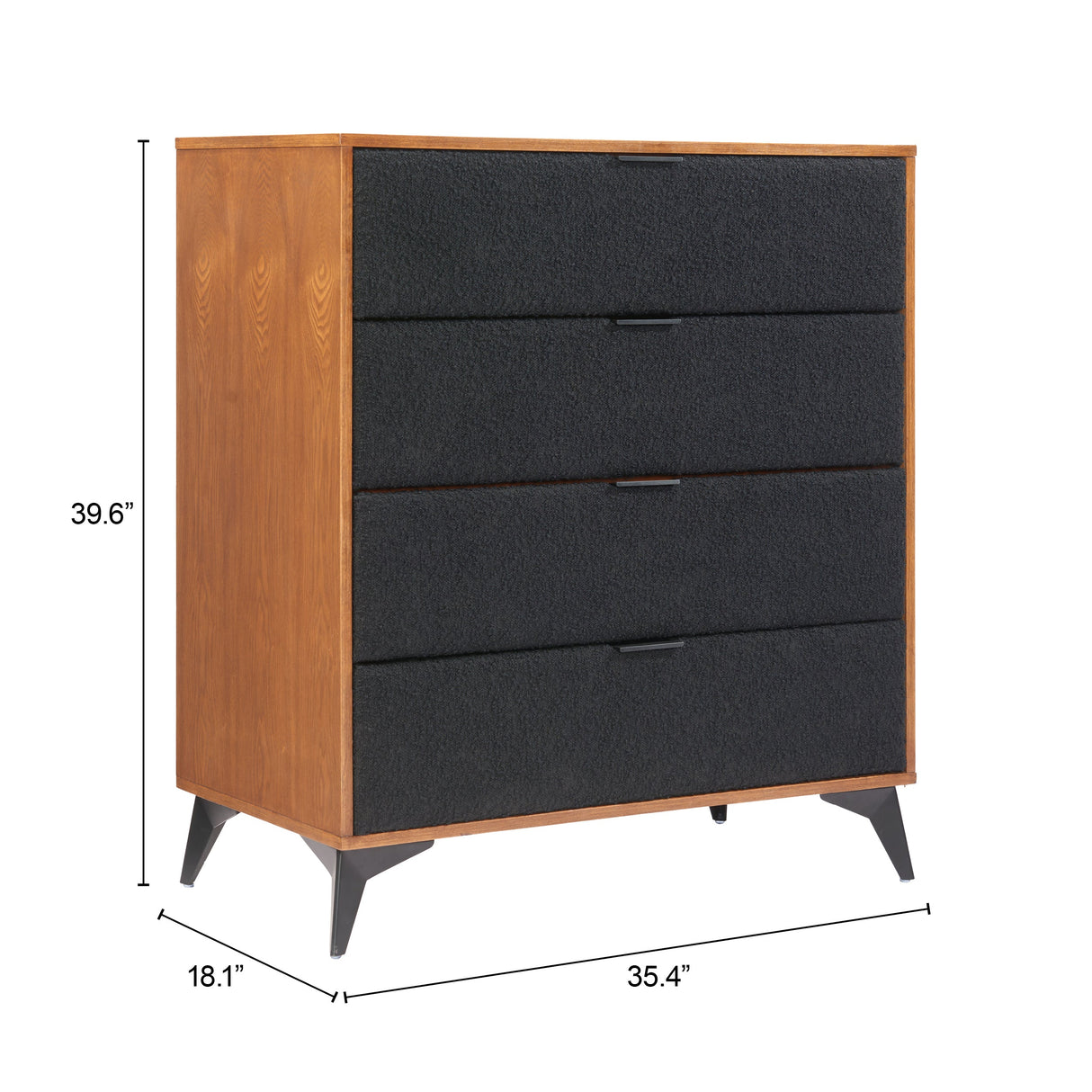 Zarif Black & Walnut Chest by Zuomod at Eve Furniture