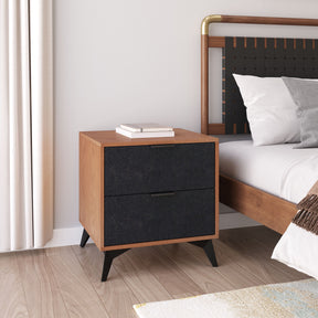 Zarif Black & Walnut Nightstand by Zuomod at Eve Furniture