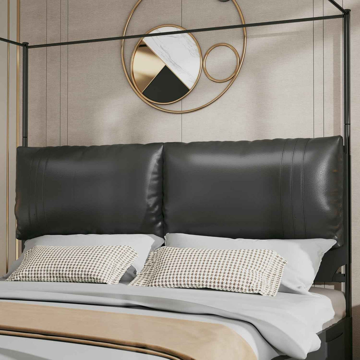 Zarva Black Canopy Bed