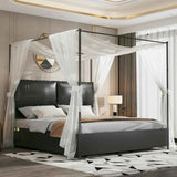 Zarva Black Canopy Bed