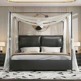 Zarva Black Canopy Bed