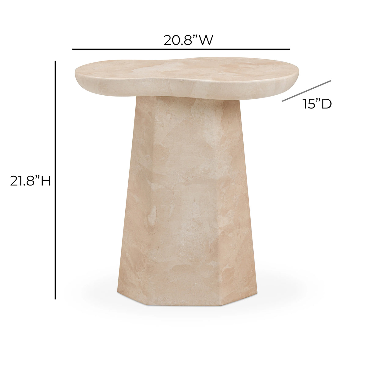 Zaya Rose Faux Marble Indoor/Outdoor Side Table by TOV Furniture at Eve Furniture