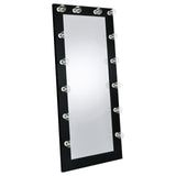 Zayan Black High Gloss Full Length Floor Mirror With Lighting by Coaster at Eve Furniture