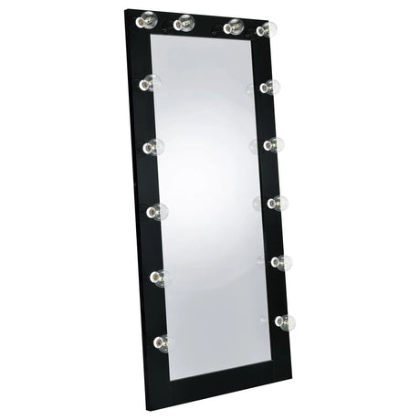 Zayan Black High Gloss Full Length Floor Mirror With Lighting by Coaster at Eve Furniture
