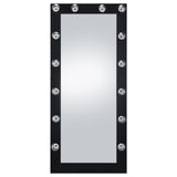 Zayan Black High Gloss Full Length Floor Mirror With Lighting by Coaster at Eve Furniture