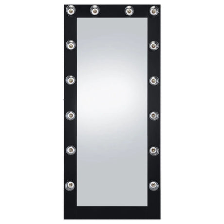Zayan Black High Gloss Full Length Floor Mirror With Lighting by Coaster at Eve Furniture