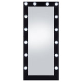 Zayan Black High Gloss Full Length Floor Mirror With Lighting by Coaster at Eve Furniture