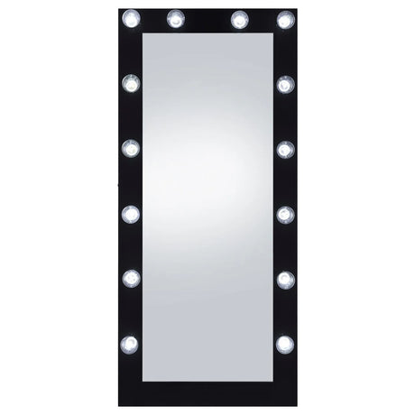 Zayan Black High Gloss Full Length Floor Mirror With Lighting by Coaster at Eve Furniture