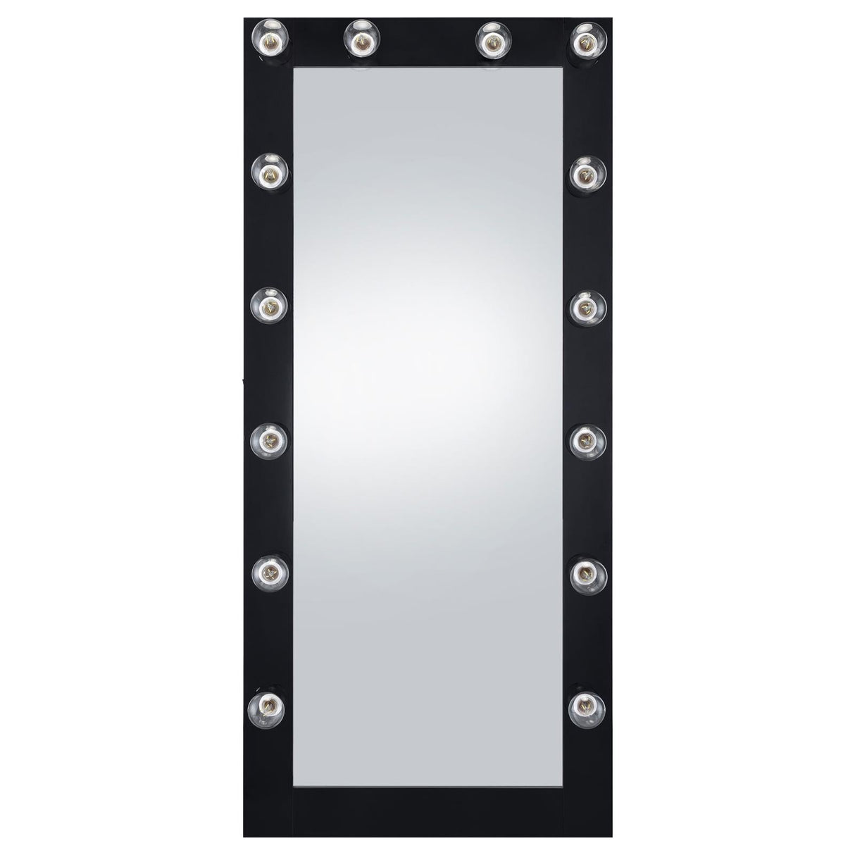 Zayan Black High Gloss Full Length Floor Mirror With Lighting