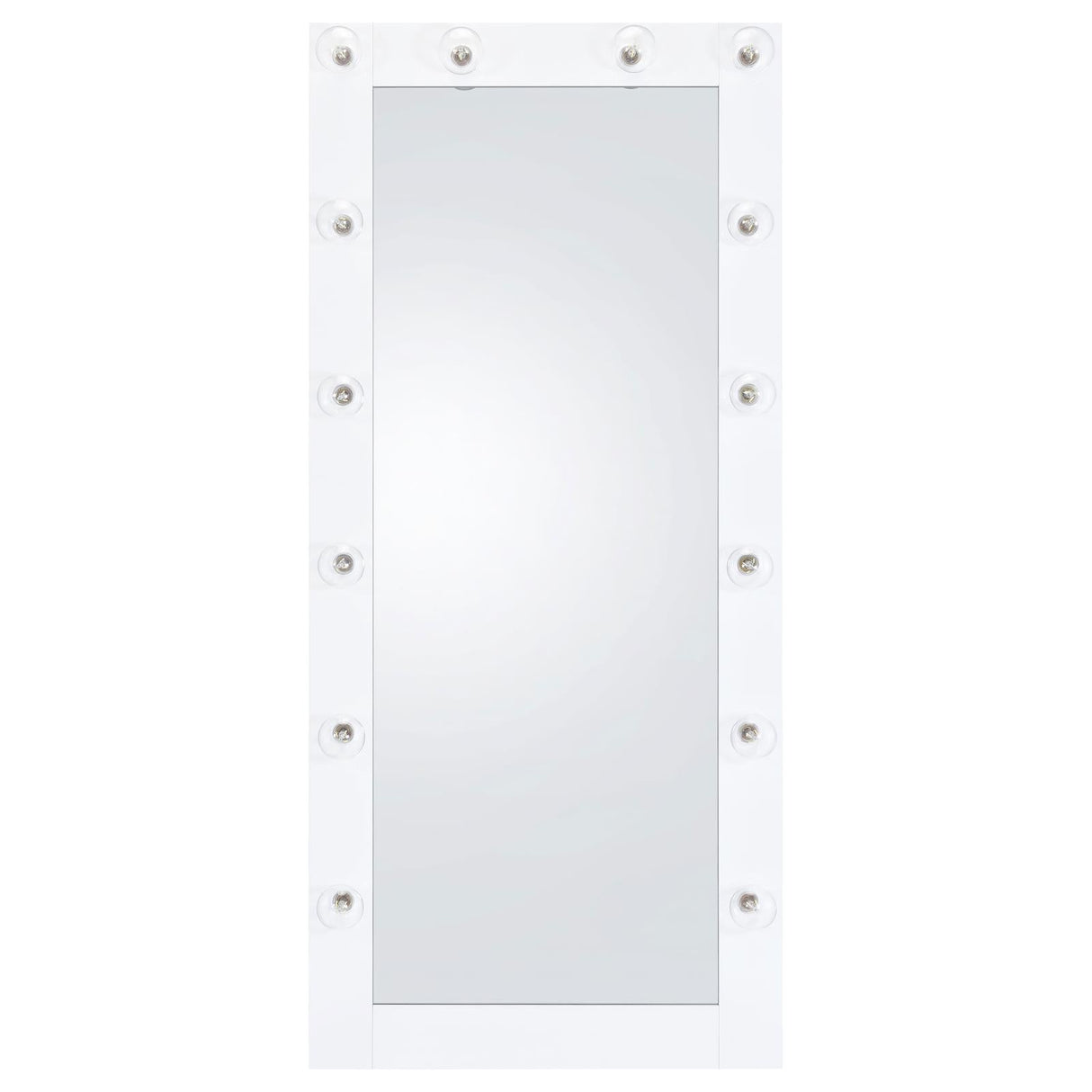 Zayan White High Gloss Full Length Floor Mirror With Lighting