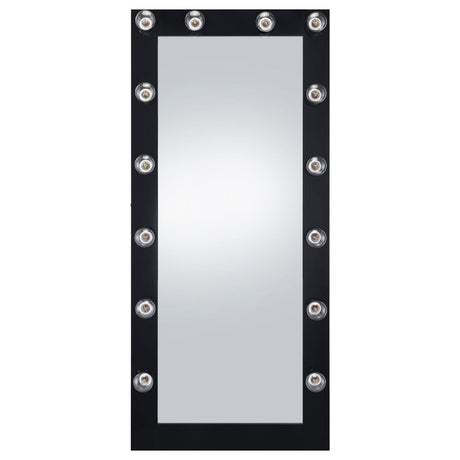 Zayan Black High Gloss Full Length Floor Mirror With Lighting by Coaster at Eve Furniture